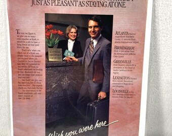 Vintage Print Ad 80's Hyatt Hotels Genuine Magazine Advertisement Ephemera