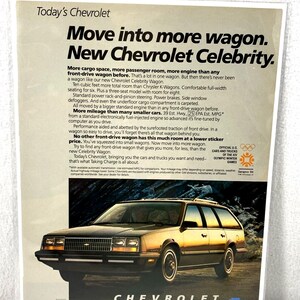 Vintage Print Ad 80&#39;s Celebrity Wagon Genuine Magazine Advertisement Ephemera