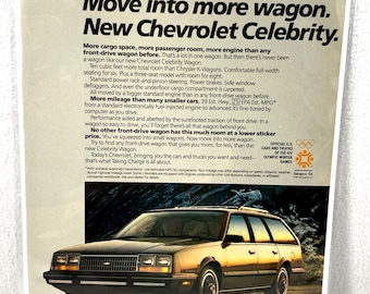 Vintage Print Ad 80's Celebrity Wagon Genuine Magazine Advertisement Ephemera
