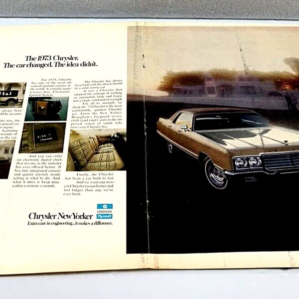Vtg 1972 Chrysler New Yorker Genuine Magazine Advertisement Print Ad Ephemera