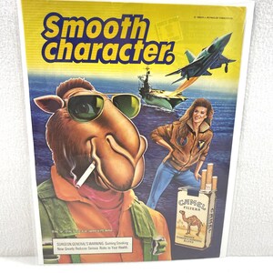 Vintage Print Ad 80&#39;s Camel Cigarette Genuine Magazine Advertisement Ephemera