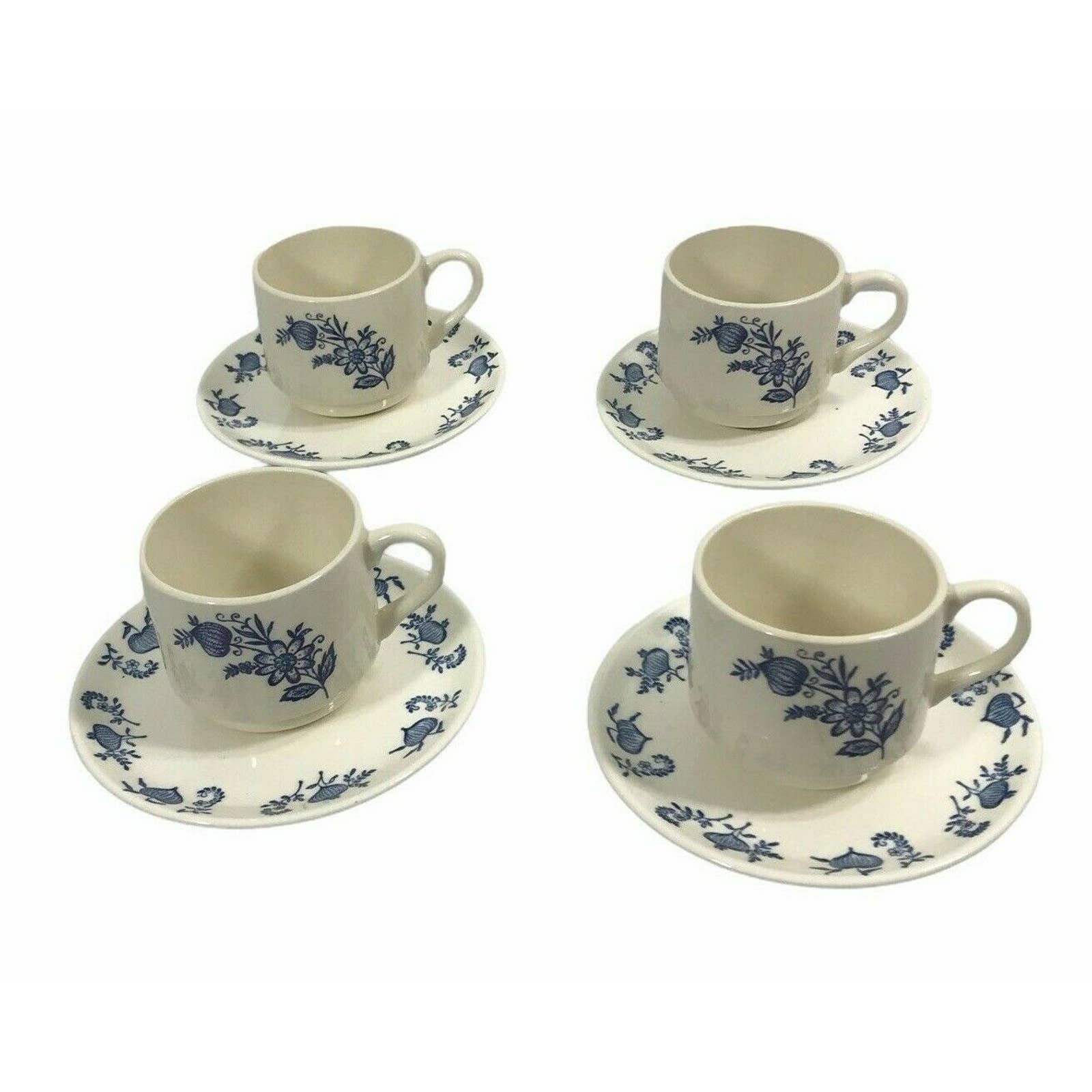 Onion Cup and Saucer Sets Blue 4 Mount Clemens Purple Onion Cup and Saucer Sets Blue 4 Mount Clemens Purple