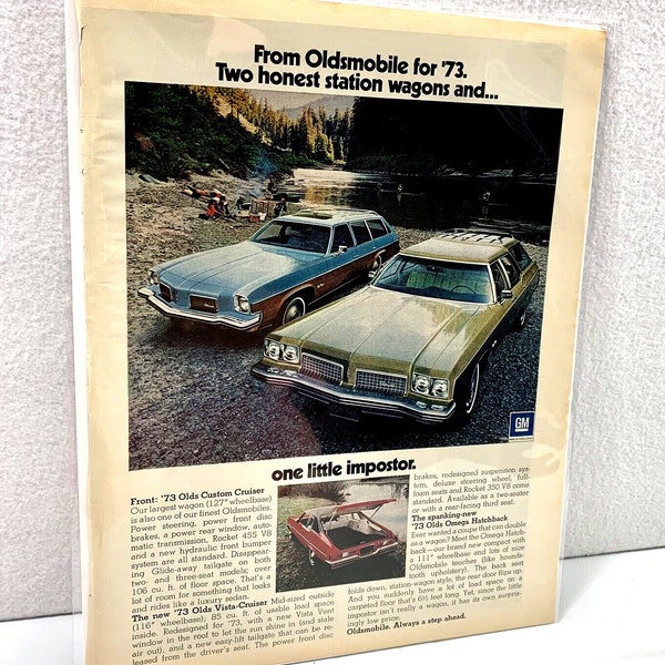 Vtg Oldsmobile Stationwagon Genuine Magazine Advertisement Print Ad Ephemera