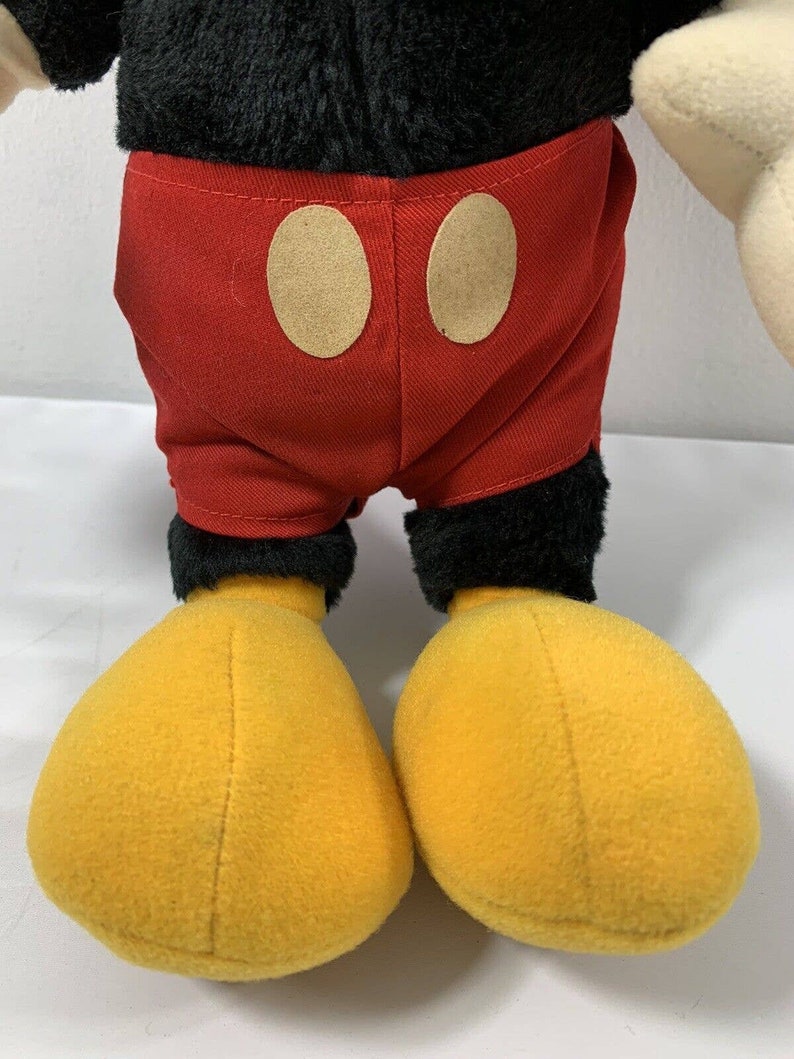Vintage Disney Mickey Mouse Stuffed Animal Toy Plush Plastic Eyes & Nose image 6