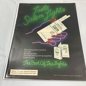Vintage 1979 Salem Lights 100&#39;s Genuine Magazine Advertisement Print Ad Ephemera