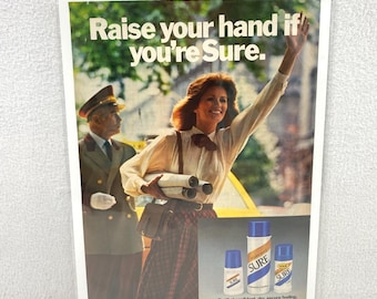Vintage Print Ad 80's Sure Deodorant Genuine Magazine Advertisement Ephemera