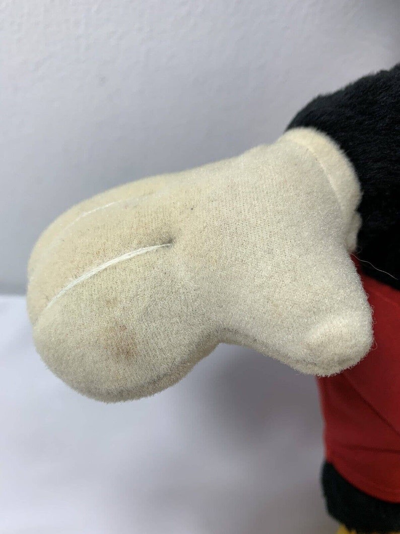 Vintage Disney Mickey Mouse Stuffed Animal Toy Plush Plastic Eyes & Nose image 5