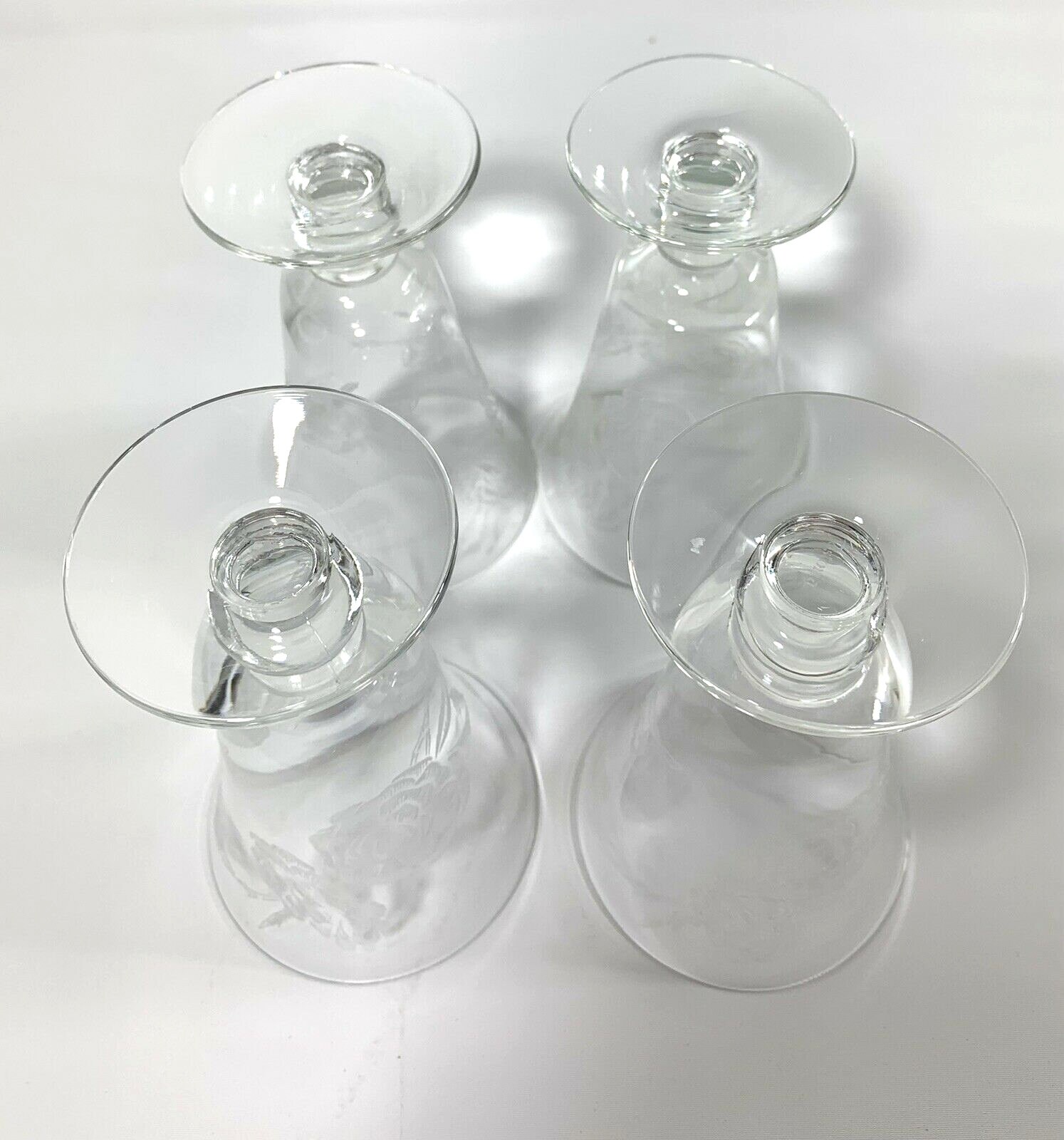 4 Marked Fostoria Camellia Rose Etch Wine Juice Goblet Glasses Etsy