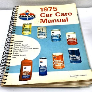 1975 Amoco Car Care Manual Spiral bound 304 pages Vintage