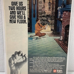 Vintage 1972 GAF Floor Tiles Genuine Magazine Advertisement Print Ad Ephemera