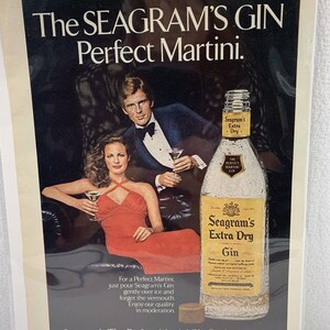 Vintage 1972 Seagrams Gin Genuine Magazine Advertisement Print Ad Ephemera