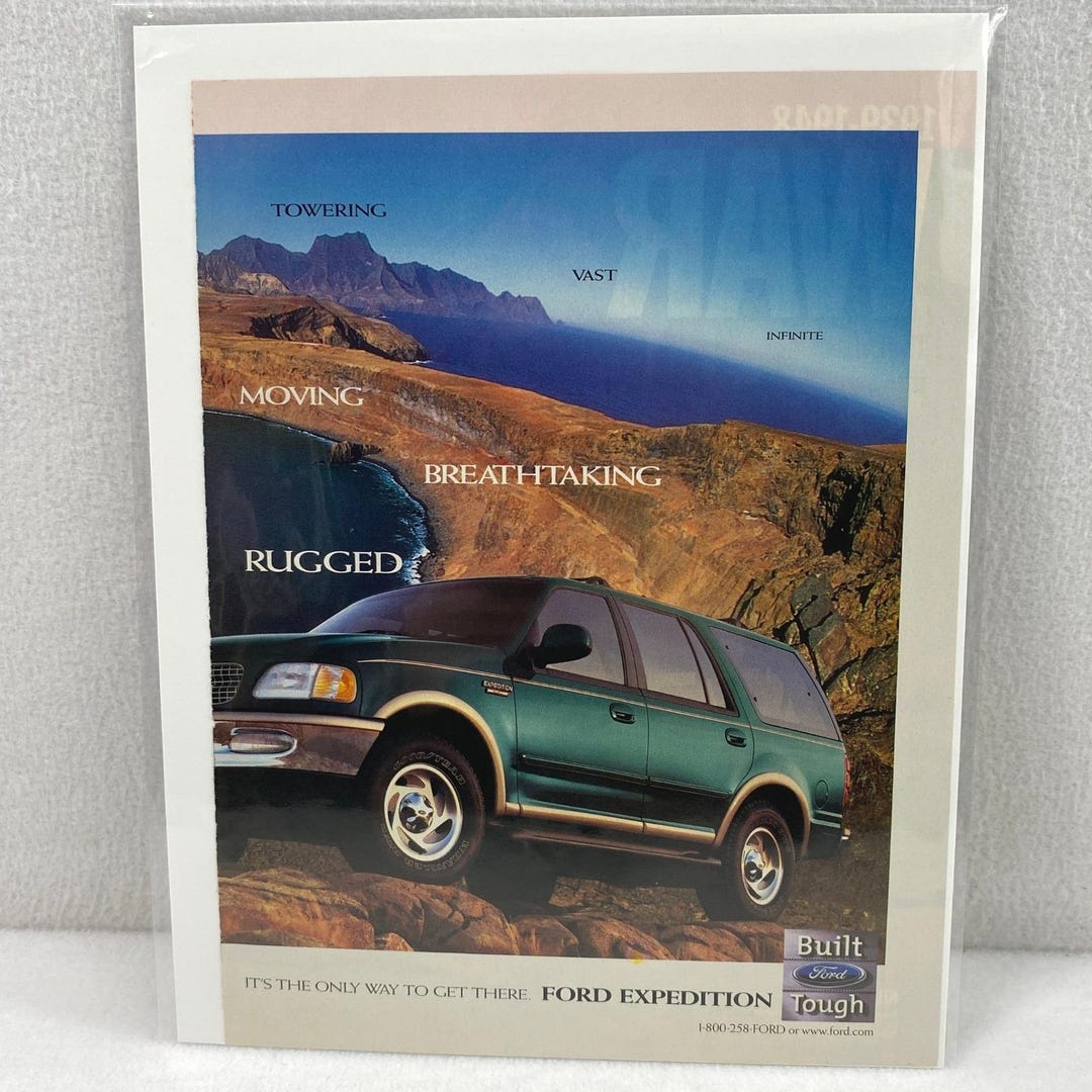 Ford Excursion Ad Vtg Print Ad 90's Ford Expedition 2 Page Genuine Magazine Advertisement ...