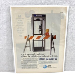 Vintage Print Ad 80&#39;s AT & T Phone Genuine Magazine Advertisement Ephemera