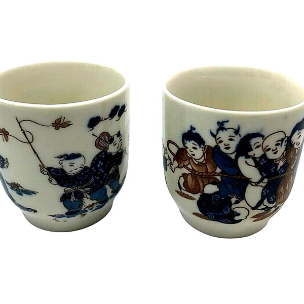 Two Vintage Price Imports Tea Cups Oriental Japanese Sake