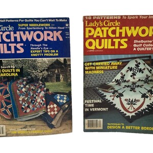 May include: Two vintage "Lady's Circle Patchwork Quilts" magazines. The blue cover features a quilt and the text "Antique Quilts in South Carolina." The red cover displays a quilt and the text "A Quilter's Dream."