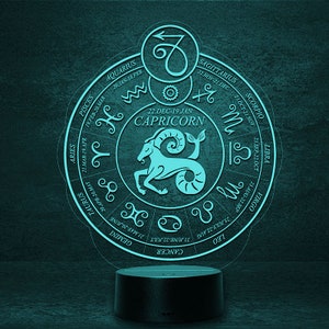 Capricorn Capricorn as zodiac sign Astrology Horoscope, LED light Customizable bedside lamp Zodiac Zodiac Zodiac zodiac sign esotericism