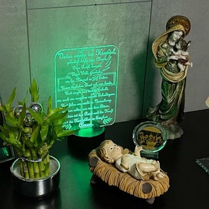 The Lord&#39;s Prayer LED lamp + 16 colors remote control. The gift idea