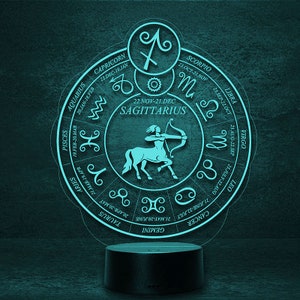 Sagittarius as zodiac sign Astrology Horoscope, LED Light Customizable bedside lamp Zodiac Zodiac Zodiac zodiac sign Esotericism