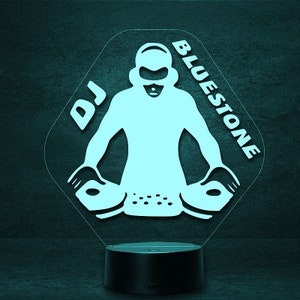 DJ Mixer Draaitafel LED Decoratie, Disc Jokey Lamp, Nachtlampje, Nachtlampje Gepersonaliseerd met Naam, Geschenken voor Muziek, Disco en Raver