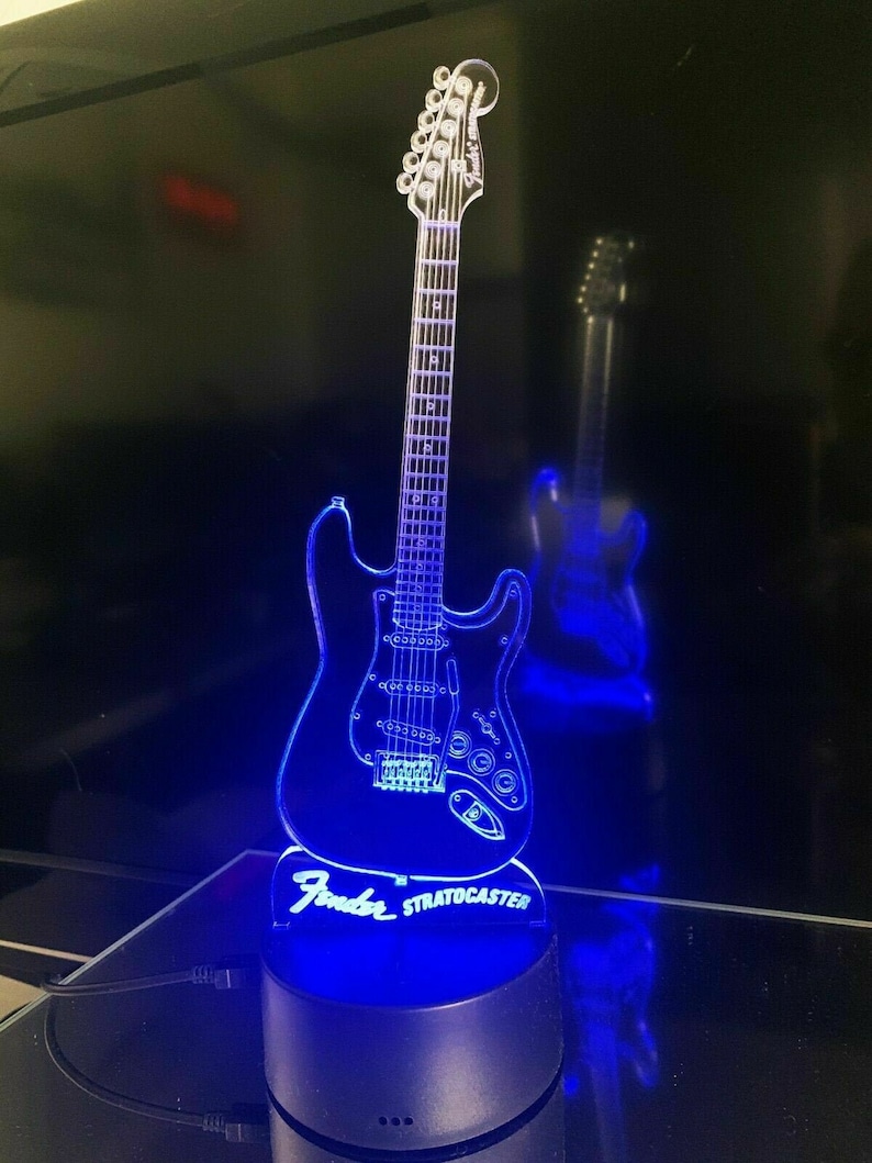 FENDER STRATOCASTER Guitar Led LampCustom Etsy