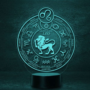 Leo Leo as zodiac sign Astrology Horoscope, LED Light Customizable bedside lamp Zodiac Zodiac Zodiac zodiac sign Esotericism