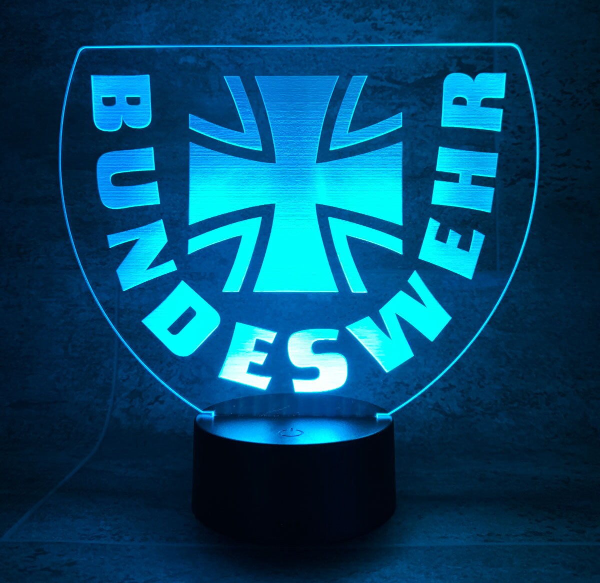 Bundeswehr BW Cross Coat of Arms Logo Emblem Badge Patch Flag LED Lamp+Remote Control