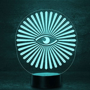 All-seeing eye, Eye of Providence, Eye of God, Freemason, LED light Customizable bedside lamp, Esotericism, Symbol, Religion