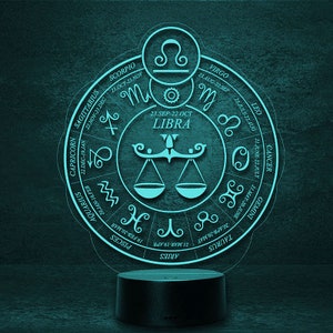 Libra Libra as zodiac sign Astrology Horoscope, LED Light Customizable bedside lamp Zodiac Zodiac Zodiac zodiac sign esotericism