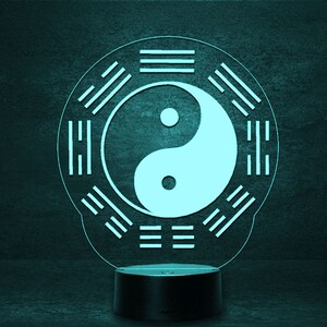 Yin Yang Tao, rising sun, Yin-Yang symbol, China, LED light Customizable bedside lamp, esotericism, symbol, religion
