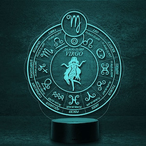 Virgo as zodiac sign Astrology Horoscope, LED light Customizable bedside lamp Zodiac Zodiac Zodiac zodiac sign Esotericism