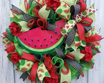 Watermelon Wreath, Summer Wreath for Door, Summer Door Decor
