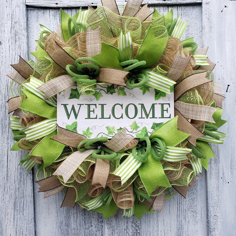 Spring Welcome Wreath, Welcome Wreath for Door, Everyday Welcome Wreath, Farmhouse Welcome Wreath image 2