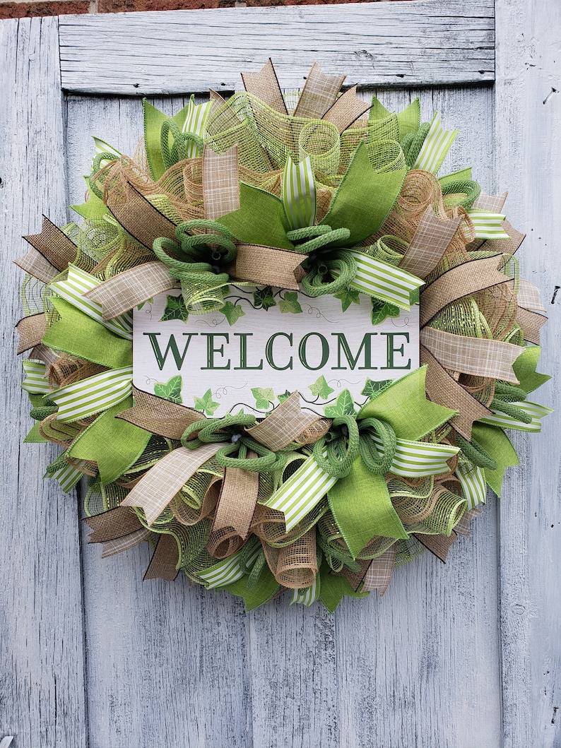 Spring Welcome Wreath, Welcome Wreath for Door, Everyday Welcome Wreath, Farmhouse Welcome Wreath image 10