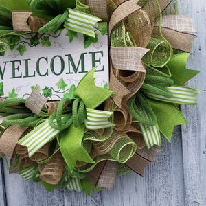 Spring Welcome Wreath, Welcome Wreath for Door, Everyday Welcome Wreath, Farmhouse Welcome Wreath image 7