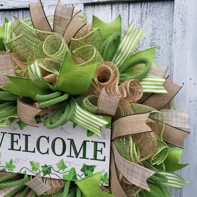 Spring Welcome Wreath, Welcome Wreath for Door, Everyday Welcome Wreath, Farmhouse Welcome Wreath image 6