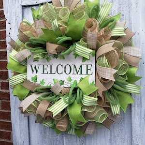 Spring Welcome Wreath, Welcome Wreath for Door, Everyday Welcome Wreath, Farmhouse Welcome Wreath image 4