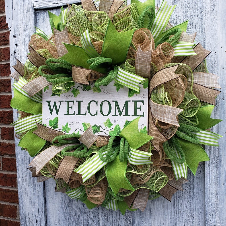 Spring Welcome Wreath, Welcome Wreath for Door, Everyday Welcome Wreath, Farmhouse Welcome Wreath image 4