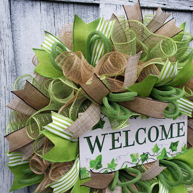 Spring Welcome Wreath, Welcome Wreath for Door, Everyday Welcome Wreath, Farmhouse Welcome Wreath image 8