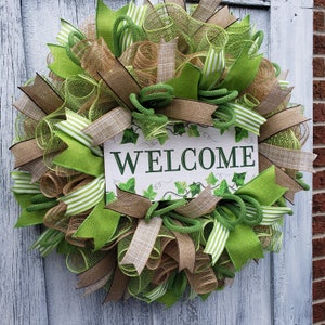 Spring Welcome Wreath, Welcome Wreath for Door, Everyday Welcome Wreath, Farmhouse Welcome Wreath image 3