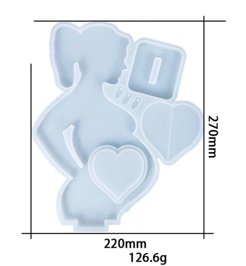 Mother Love Pregnancy Photo Frame Stand Silicone Mold clear image 2