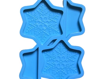 Snowflake #2 Straw Topper Mold (blue)