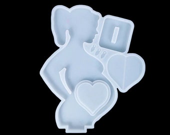 Mother -  Love - Pregnancy Photo Frame Stand Silicone Mold (clear)