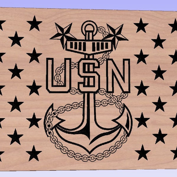 Navy Master Chief Anchor in American Flag Union SVG