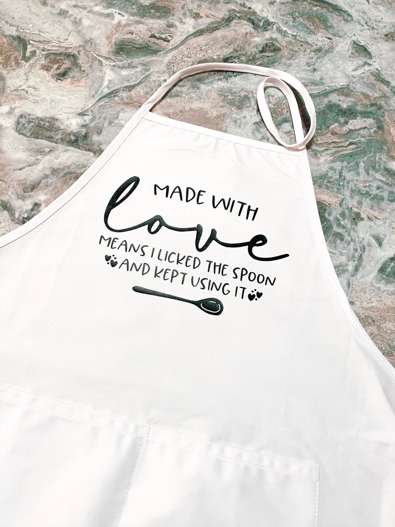 Funny Baking Apron Made With Love Means I Licked the Spoon Etsy