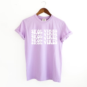 SKOL VIKES Vintage Retro Look Purple Tee Minnesota Football Crewneck Shirt, Vikings, Vintage, Game Day Shirt, Game Day Tee, Gift Idea