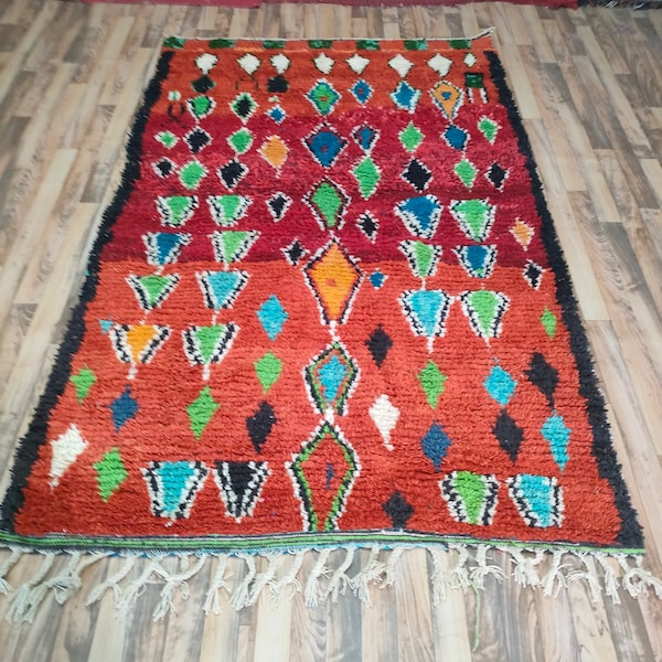 CUSTOM BERBER RUG. Moroccan rug. Wool rug. Roter marokkanischer Teppich