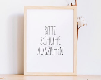 Bitte Schuhe ausziehen, Printable Art, German Shoes Off Please, German Entryway Sign, Instant Download, Entry Room Art, Remove Shoes Sign