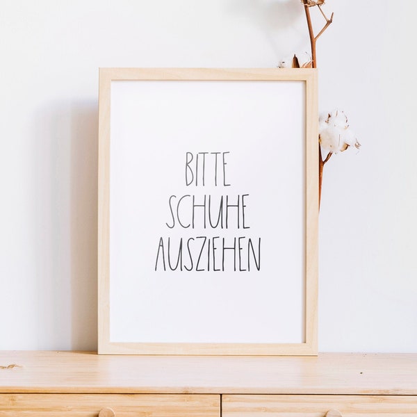 Bitte Schuhe ausziehen, Printable Art, German Shoes Off Please, German Entryway Sign, Instant Download, Entry Room Art, Remove Shoes Sign