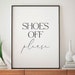 Shoes off Please Printable Poster Take Shoes off Please | Etsy