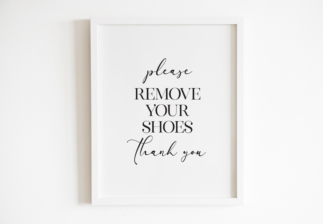 Please Shoes off Sign, Printable Poster, Take Shoes off Please, Remove ...